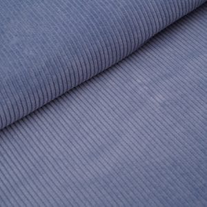 Maille velours larges côtes 100% coton bio – Bleu acier