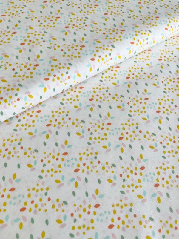 Popeline de coton Bio confettis fond blanc