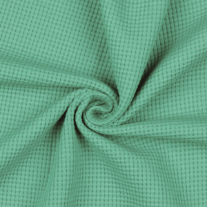 Maille gaufrée en coton bio vert primaire clair 0744