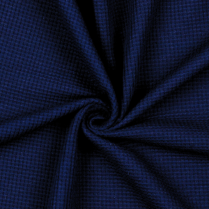 Maille gaufrée en coton bio bleu marine 0744
