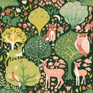 Canvas de coton Bio Amour des forêts 0500