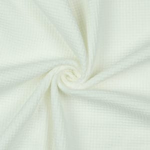 Maille gaufrée en coton bio blanche 0744